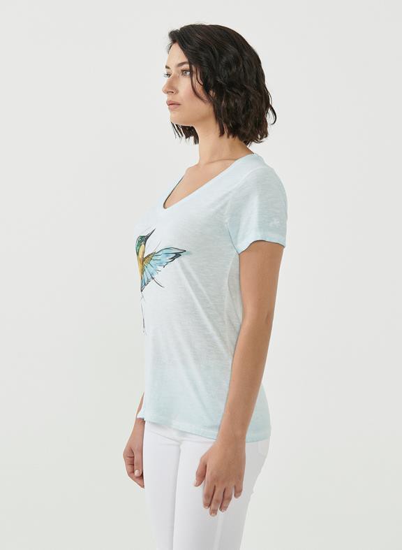 T-Shirt Organic Cotton Print Light Blue from Shop Like You Give a Damn