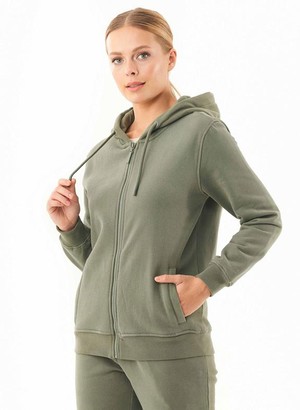 Soft Touch Zip Hoodie Olive from Shop Like You Give a Damn