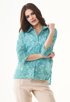 Voile Blouse Flower Emerald Blue via Shop Like You Give a Damn