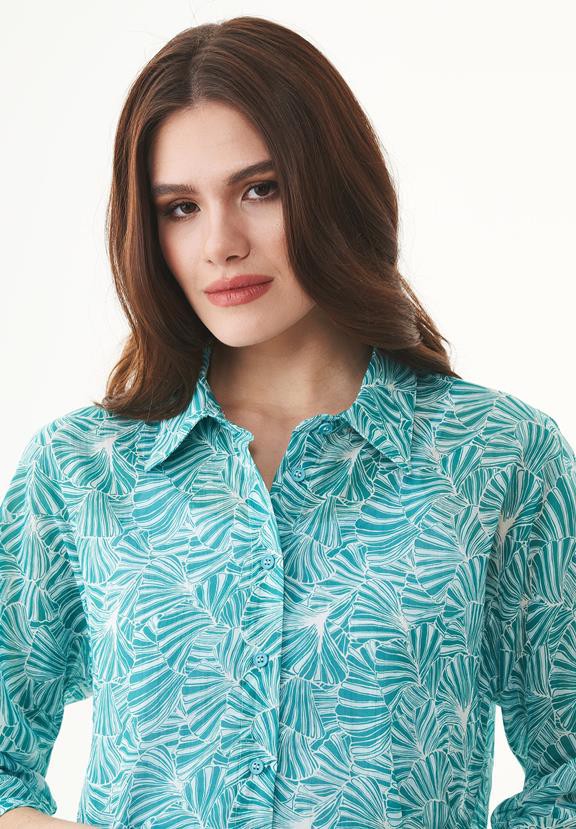 Voile Blouse Flower Emerald Blue from Shop Like You Give a Damn
