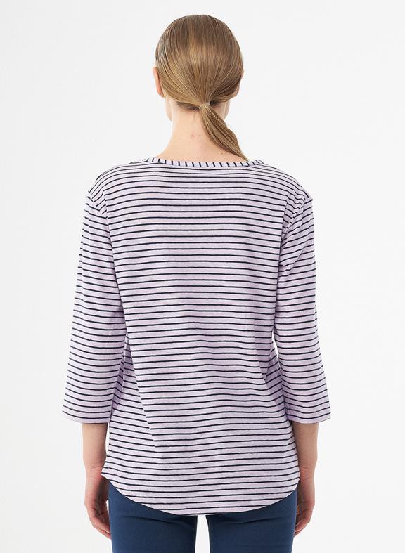 Striped Top 3/4 Sleeves Lavender from Shop Like You Give a Damn