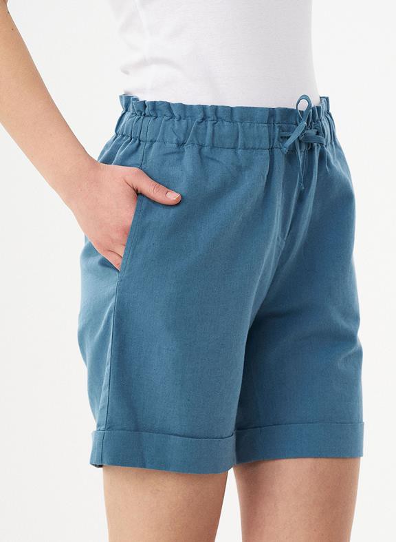 Paperbag Shorts Linen Blend Blue from Shop Like You Give a Damn