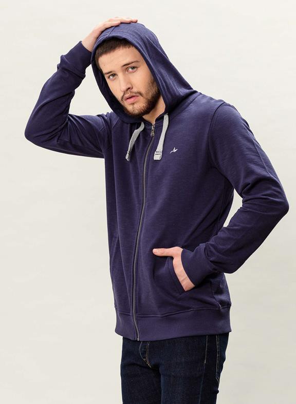 Hooded Sweat Jacket Dark Blue from Shop Like You Give a Damn
