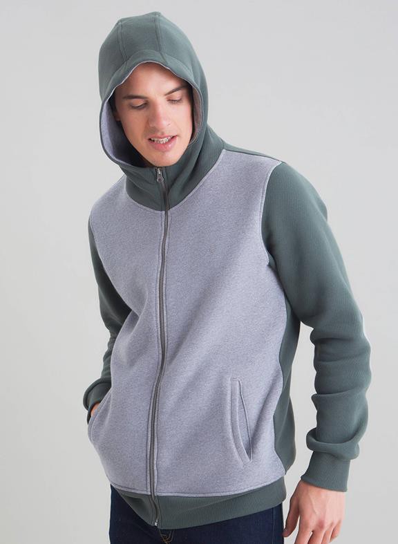 Hooded Sweat Jacket With Contrast Sleeves from Shop Like You Give a Damn