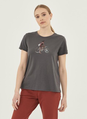 T-Shirt Bicycle Print Dark Grey from Shop Like You Give a Damn