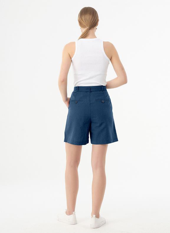 Shorts Belt Linen Blend Dark Blue from Shop Like You Give a Damn