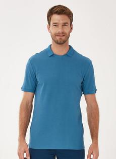 Polo Shirt V-Neck Blue via Shop Like You Give a Damn
