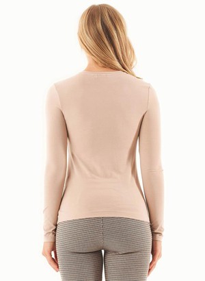 Top Long Sleeves Beige from Shop Like You Give a Damn