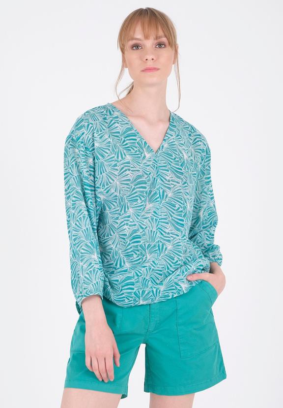 Voile Blouse Emerald Flower Blue from Shop Like You Give a Damn