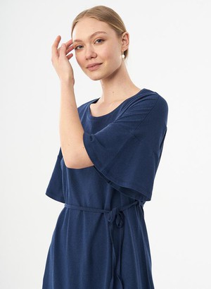 Jersey Dress Organic Cotton Linen Dark Blue from Shop Like You Give a Damn