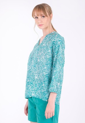 Voile Blouse Emerald Flower Blue from Shop Like You Give a Damn