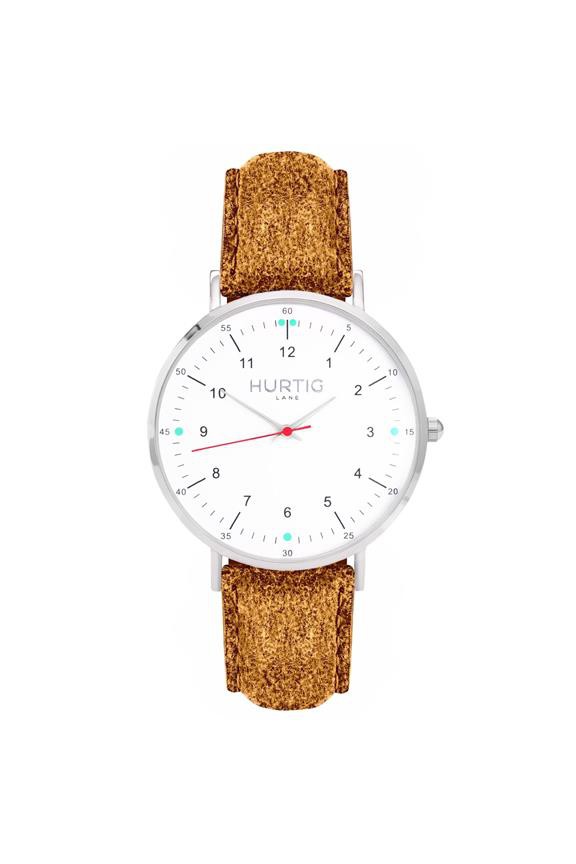 Moderna Tweed Watch Silver, White & Camel from Shop Like You Give a Damn