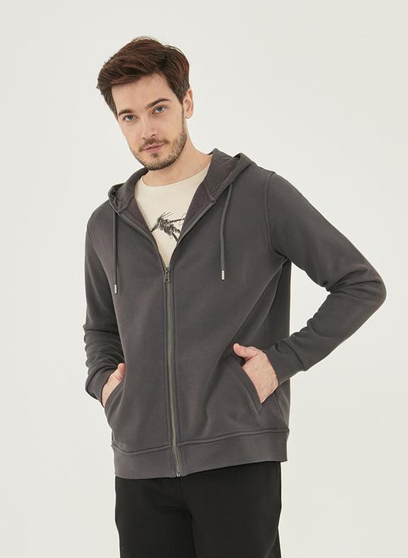Sweat Jacket Dark Grey from Shop Like You Give a Damn Sweat Jacket Dark Grey from Shop Like You Give a Damn