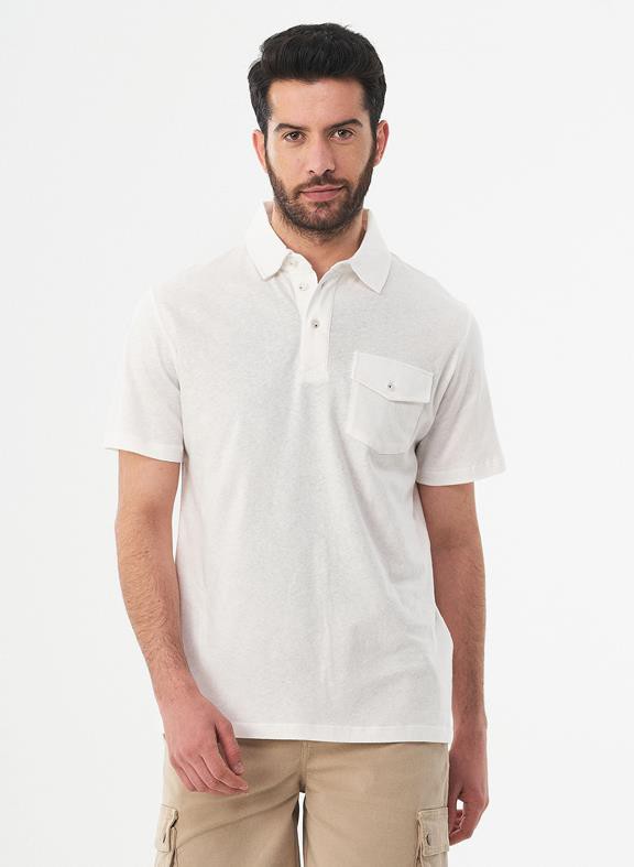 Polo Shirt With Chest Pocket White from Shop Like You Give a Damn