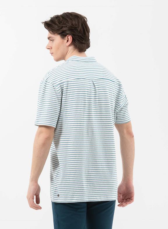 Striped Polo White/Blue from Shop Like You Give a Damn