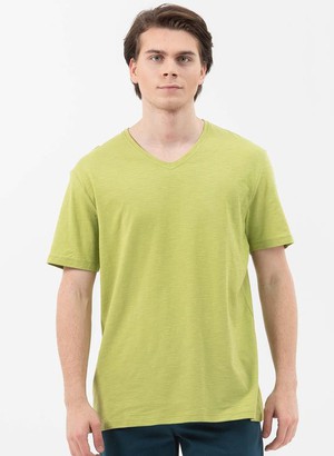 Basic T-Shirt V-Neck Light Green from Shop Like You Give a Damn