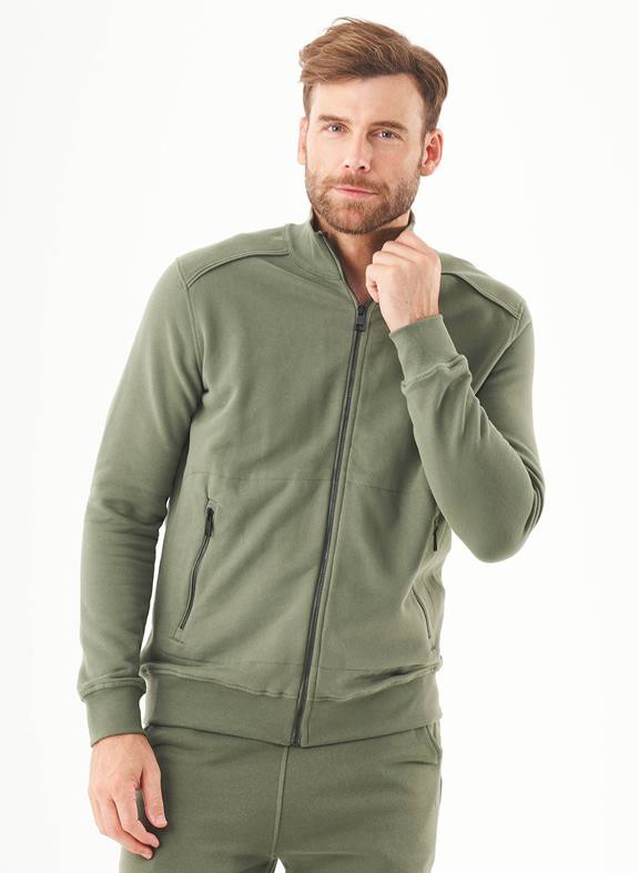 Soft Touch Sweat Jacket Mid Olive from Shop Like You Give a Damn