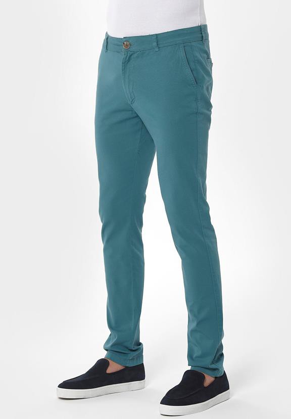 Chino Pants Slim Petrol Green from Shop Like You Give a Damn