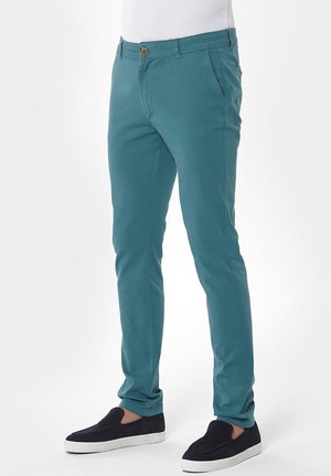 Chino Pants Slim Petrol Green from Shop Like You Give a Damn