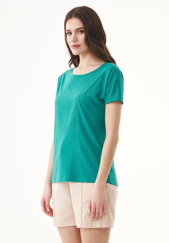 T-Shirt With Embroidery Emerald from Shop Like You Give a Damn