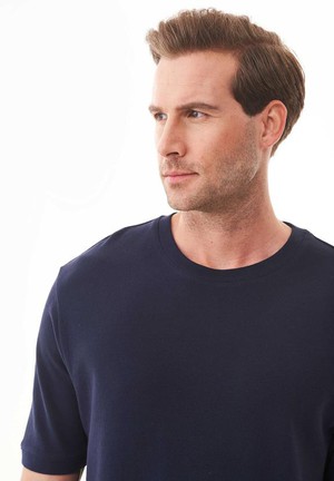 T-Shirt With Print PiquÃ© Dark Navy from Shop Like You Give a Damn