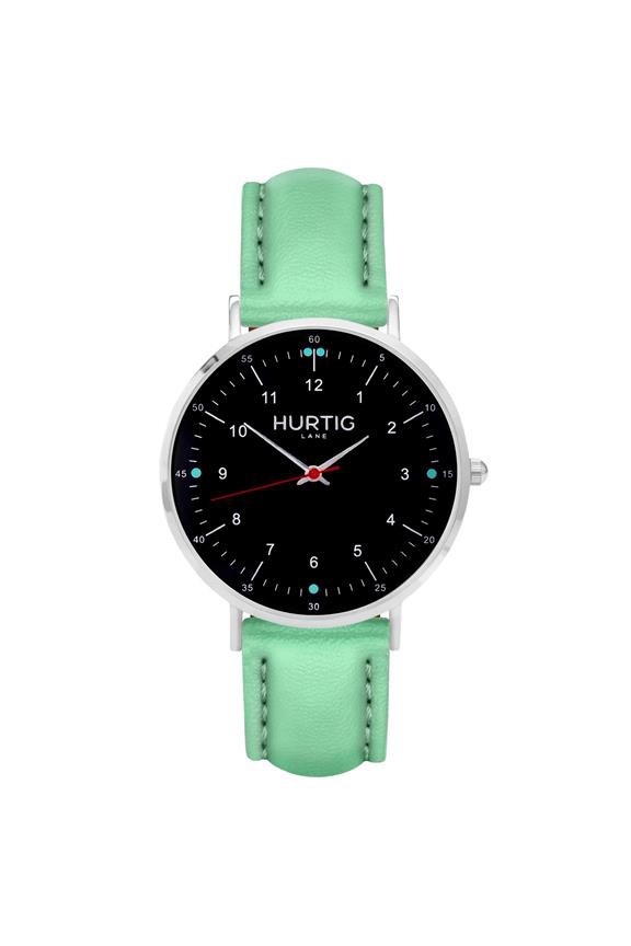 Moderno Vegan Leather Watch Silver, Black & Mint from Shop Like You Give a Damn