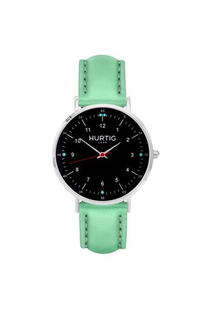 Moderno Vegan Leather Watch Silver, Black & Mint from Shop Like You Give a Damn
