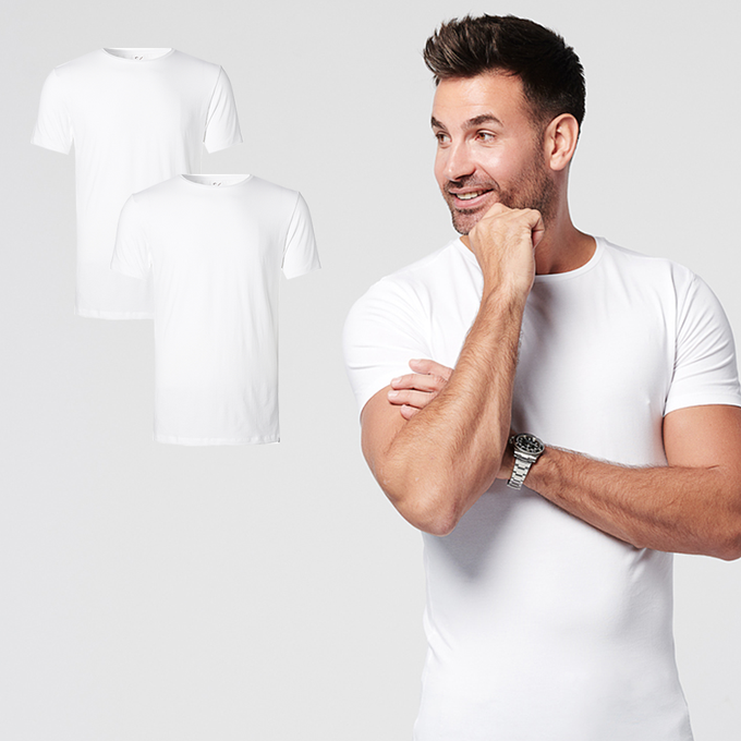 T-shirt - Round Neck 2-pack - White from SKOT