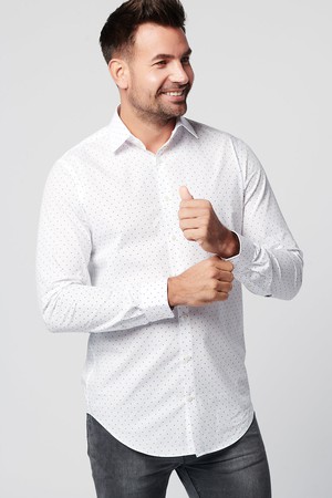 Shirt - Slim Fit - Spotted White (last stock) from SKOT