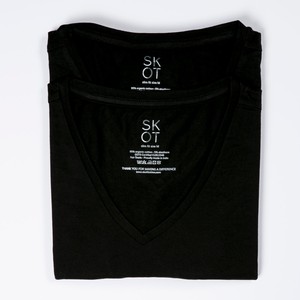 T-shirt Black V-neck Men | 2-pack | Slim Fit from SKOT