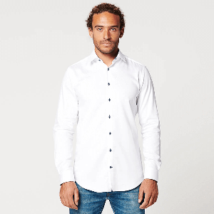 Shirt - Slim Fit - Circular White Contrast from SKOT