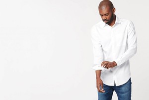 Shirt - Circular White - Regular Fit - Brest Pocket from SKOT
