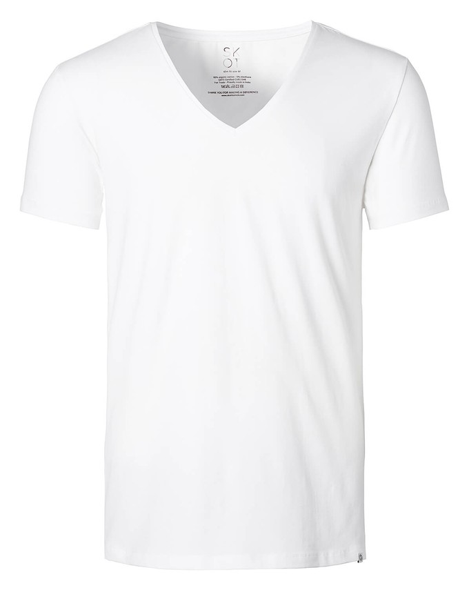T-shirt White Deep V-neck Men | 2-pack | Slim Fit from SKOT