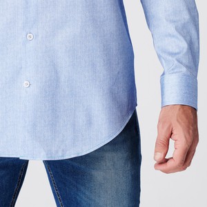 Shirt - Slim Fit - Fishbone Blue from SKOT