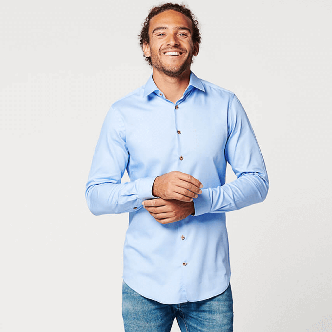 Shirt - Slim Fit - Circular Blue Contrast from SKOT