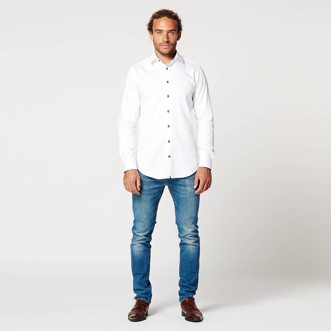 Shirt - Slim Fit - Circular White Contrast from SKOT