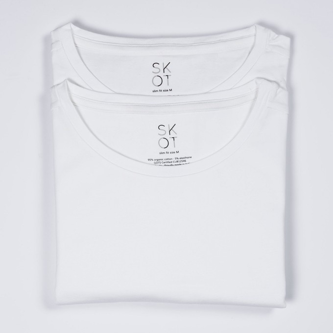 T-shirt - Round Neck 2-pack - White from SKOT