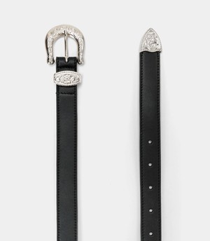 Women’s Vegan Belt with Rock Buckle – Black from Solari Milano