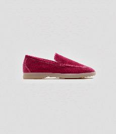 Vegan Velvet Loafer Pink via Solari Milano