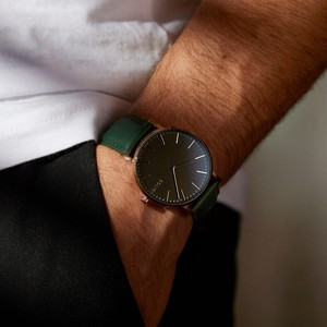 Black Solar Watch | Brown Vegan Leather from Solios Watches