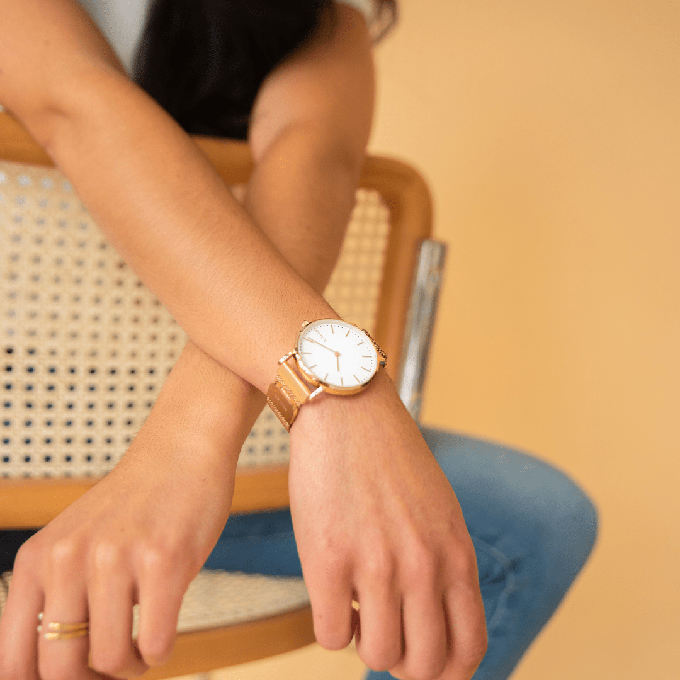 White Solar Watch | Grey Mesh from Solios Watches