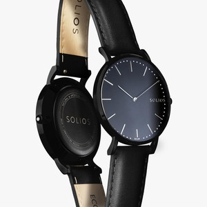 Black Solar Watch | Black Vegan Leather from Solios Watches