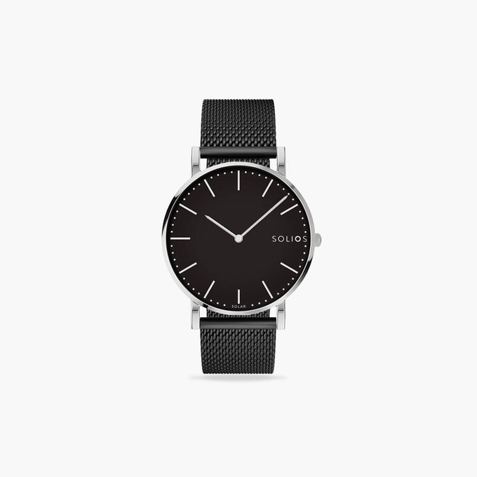 Black Solar Watch | Black Mesh from Solios Watches