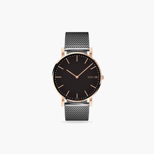 Black Solar Watch | Grey Mesh from Solios Watches