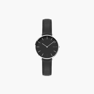 Black Mini Solar Watch | Black Vegan Leather from Solios Watches