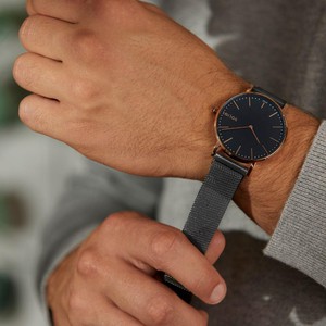 Black Solar Watch | Blue Mesh from Solios Watches