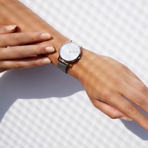 White Solar Watch | Black Mesh from Solios Watches