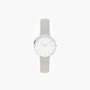White Mini Solar Watch | Grey Vegan Leather from Solios Watches