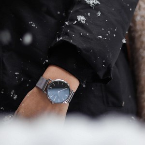 Black Solar Watch | Blue Mesh from Solios Watches