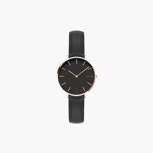 Black Mini Solar Watch | Black Vegan Leather from Solios Watches